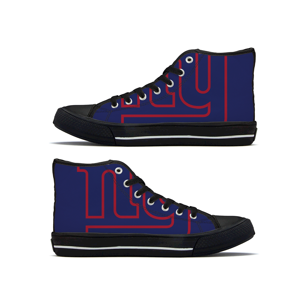 Women's New York Giants High Top Canvas Sneakers 001 Women's New York Giants High Top Canvas Sneakers 001